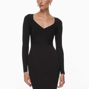 Aritzia Babaton “Password” Dress Black XS NWT | Long Sleeve Bodycon